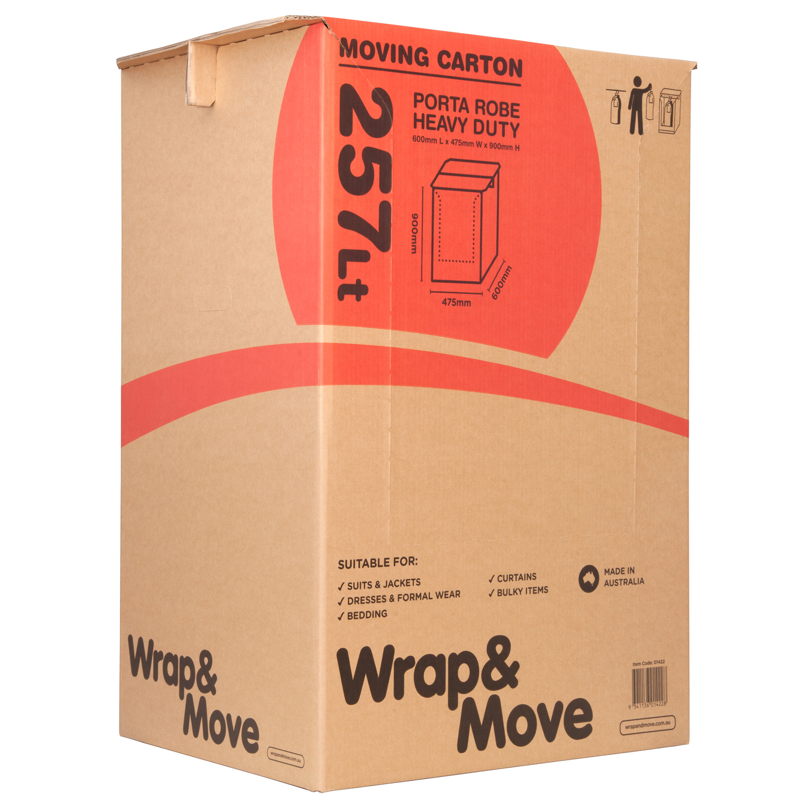 Moving Carton Heavy Duty 257L Porta Robe